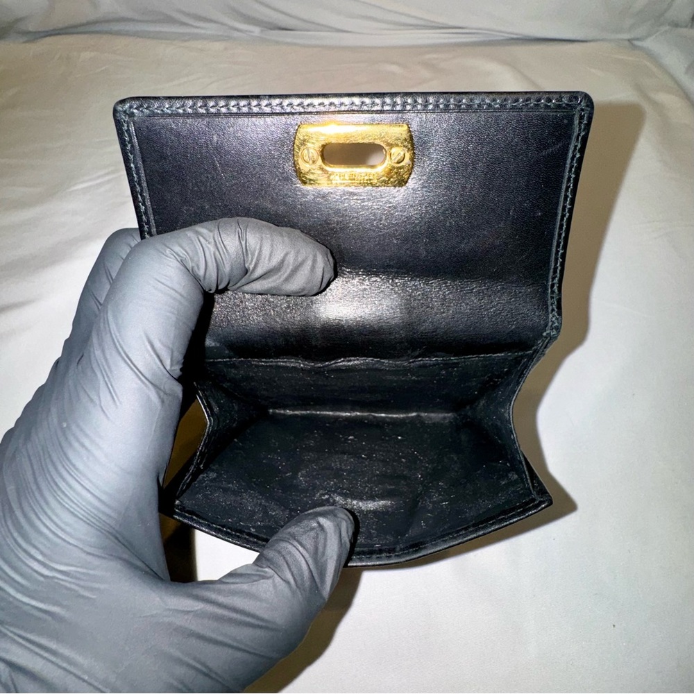 Salvatore Ferragamo Wallet Black Leather with Gold Hardware - Picture 7 of 11